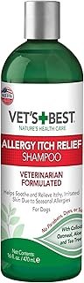 Vet’s Best Allergy Itch Relief Dog Shampoo, Cleans and Relieves Discomfort from Seasonal Allergies, Gentle Formula, 500 ML