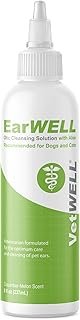 VetWELL Ear Cleaner for Dogs and Cats - Otic Rinse for Infections and Controlling Yeast Mites and Odor in Pets - 8 oz (Cuc...