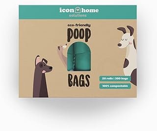 ECO FRIENDLY Dog poop bag, 20 rolls/ 300 bags. Pure green 100% Biodegradable Plastic free Poop bag Compostable earth frien...