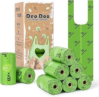 Dog Poo Bags with Handles 50% Recycle Material 50% Cornstarch Biobase 120 Counts 8 Rolls Leak Proof Extra Thick Waste Bags...