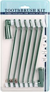 GDGZJJD Dog Pet Toothbrush Combo Pack - 8 Pack with Soft Finger and Dual-Ended Long Toothbrushes for Effective Pet Dental ...